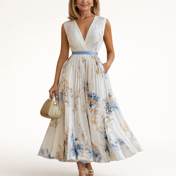 Daisy | Floral Pleated Maxi Dress