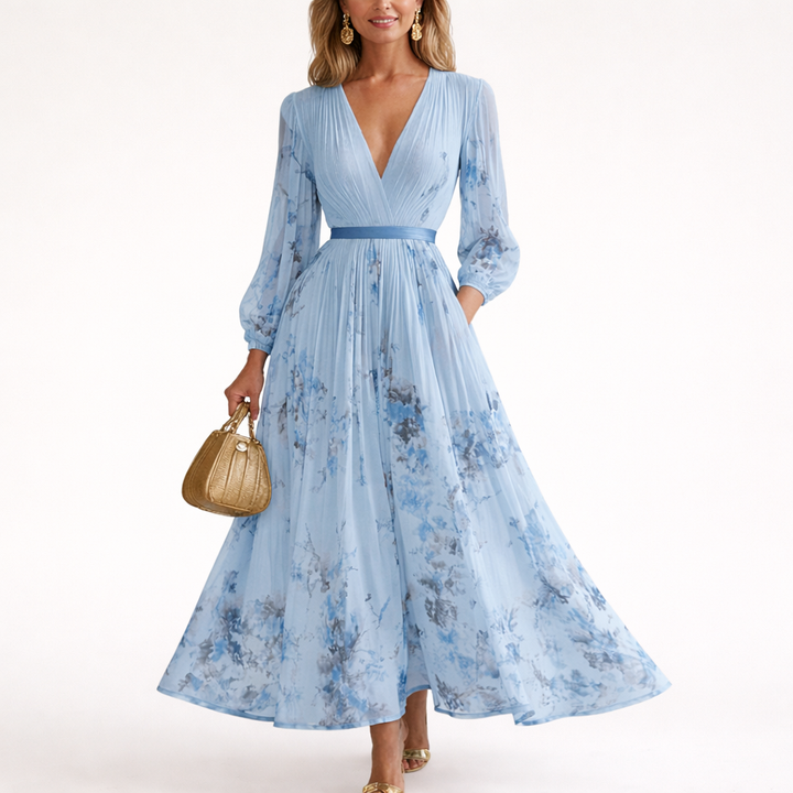Daisy | Floral Pleated Maxi Dress