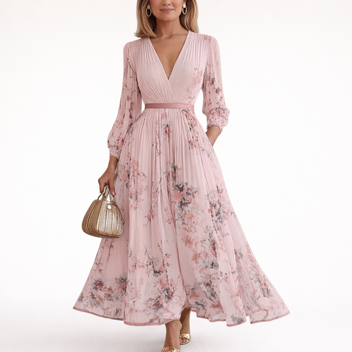 Daisy | Floral Pleated Maxi Dress