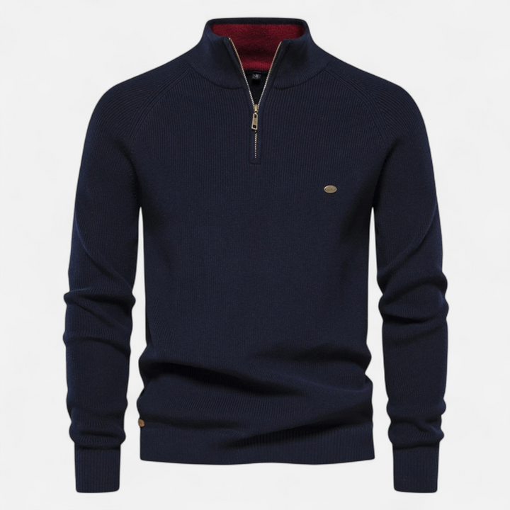 Lauvain | Men’s Cotton Zip Sweater – Refined Knitwear for the Season